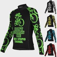 21Grams Men's Cycling Jersey Long Sleeve Bike Jersey Top with 3 Rear Pockets Mountain Bike MTB Road Bike Cycling Breathable Quick Dry Moisture Wicking Reflective Strips Green Yellow Red Graphic Lightinthebox - thumbnail