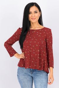 Womens Longsleeve Printed Top  Brown
