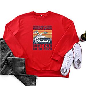 Women's Sweatshirt Letter Print Halloween Sports  Outdoor Casual Hot Stamping Basic Halloween Hoodies Sweatshirts  Wine Red Yellow Gray / Going out miniinthebox