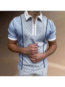 Maze Graphic Print Fashion Casual Polo Shirt