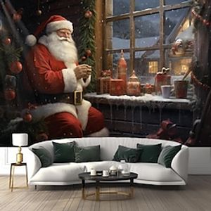 Christmas Santa Hanging Tapestry Wall Art Large Xmas Tapestry Mural Decor Photograph Backdrop Blanket Curtain Home Bedroom Living Room Decoration Lightinthebox