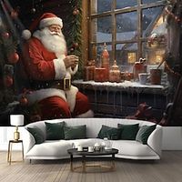 Christmas Santa Hanging Tapestry Wall Art Large Xmas Tapestry Mural Decor Photograph Backdrop Blanket Curtain Home Bedroom Living Room Decoration Lightinthebox - thumbnail