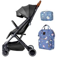 Teknum Travel Lite Stroller - Black And Sunveno Unicorn Diaper Bag And Clutch Combo CM_TKSN_YF001BLDPUBCLUB