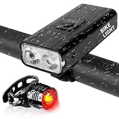 Dual T6 Strong Light Long-Range Electric Display Outdoor Cycling Lights With Large Capacity Usb Charging Front Lights For Bicycles Lightinthebox