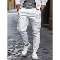 Men's Trousers Chinos Jogger Pants Front Pocket Solid Color Comfort Soft Full Length Formal Daily Fashion Streetwear White Micro-elastic Lightinthebox