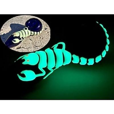 1pc Handmade Glass Pipe For Smoking Blue Glow-in-the-dark Scorpion Glass Pipe Smoking Pipe Smoking Accessories Lightinthebox