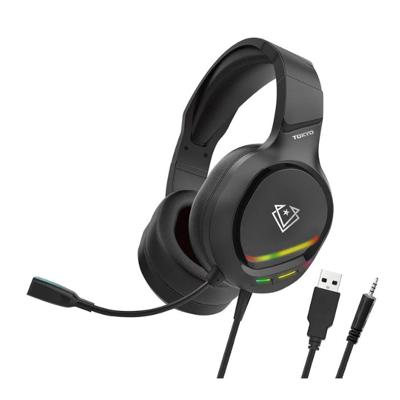 Vertux Tokyo Noise Isolating Amplified Wired Gaming Headset With RGB LED Lights Black
