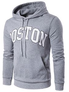 Kangaroo Pocket Boston Printed Men Hoodie