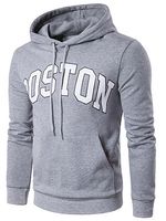 Kangaroo Pocket Boston Printed Men Hoodie - thumbnail