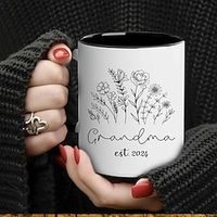 1pc Grandma Est. 2024 Coffee Mug Ceramic Coffee Cups Water Cups For Grandmother Summer Winter Drinkware Birthday Gifts Holiday Gifts Christmas Gifts New Year Gifts Valentine's Day Gifts Lightinthebox