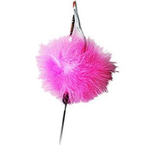 Pawsitiv Interactive Cat Teaser Wand Toy Pink Fluffy Ball With Bell - Small