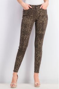 Womens Leopard Print Skinny Jeans  Brown/Black