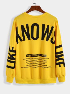 KOYYE Men Fashion Street Style Letter Print Long Sleeve Sweatshirt KOYYE Men Fashion Street Style Letter Print Long Sleeve Sweatshirt