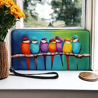 Women's Wallet Coin Purse PU Leather Shopping Daily Holiday Zipper Large Capacity Durable Bird Red Blue Green Lightinthebox