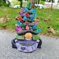 Xmas Gift Purple Gnome Lighted Tree Decorations Christmas Magic Gnome Tree Resin Ornaments 1pc Lightinthebox - thumbnail