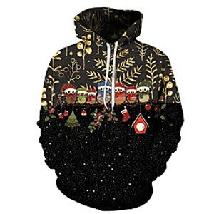 Men's Unisex Plus Size Pullover Hoodie Sweatshirt Graphic Prints Bird Ugly Christmas Print Hooded Casual Daily Holiday 3D Print Basic Designer Hoodies Sweatshirts  Long Sleeve Black Red miniinthebox