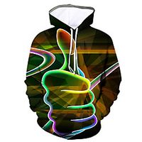Men's Hoodie Graphic Hooded Daily Going out Statement 3D Print Hoodies Sweatshirts  Rainbow miniinthebox - thumbnail