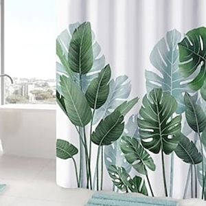 Shower Curtain With Hooks Floral / Botanicals Pattern Suitable For Separate Wet And Dry Zone Divide Shower Curtain Waterproof Shower Curtain for Bathroom miniinthebox