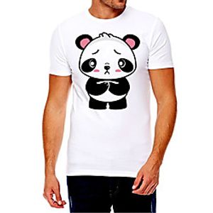 Men's Unisex Tee T shirt Hot Stamping Cartoon Graphic Prints Panda Plus Size Print Short Sleeve Casual Tops Cotton Basic Fashion Designer Big and Tall White miniinthebox