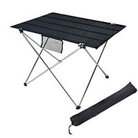 Camping Table with Side Pocket Portable Ultra Light (UL) Foldable Stability Oxford Cloth Aluminium alloy for 3 - 4 person Hiking Camping BBQ Autumn / Fall Winter Golden Red Black miniinthebox - thumbnail