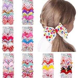 6 Pieces Kids Girls' Active  Sweet Outdoor  Festival Heart Bow Hair Accessories White  Purple  Pink Kid onesize Lightinthebox