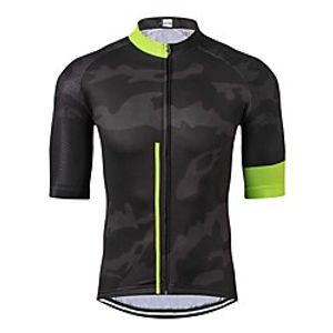21Grams Men's Short Sleeve Cycling Jersey Summer Spandex Polyester Green  Black Bike Jersey Top Mountain Bike MTB Road Bike Cycling Quick Dry Moisture Wicking Breathable Sports Clothing Apparel Lightinthebox