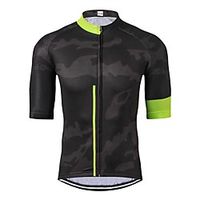 21Grams Men's Short Sleeve Cycling Jersey Summer Spandex Polyester Green  Black Bike Jersey Top Mountain Bike MTB Road Bike Cycling Quick Dry Moisture Wicking Breathable Sports Clothing Apparel Lightinthebox - thumbnail