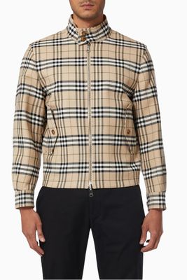 Reversible Harrington Jacket in Check Wool Cotton Reversible Harrington Jacket in Check Wool Cotton