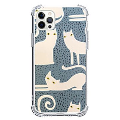 Cartoon Cat Phone Case For Apple iPhone 12 iPhone 11 iPhone 12 Pro Max Unique Design Protective Case Shockproof Back Cover TPU miniinthebox
