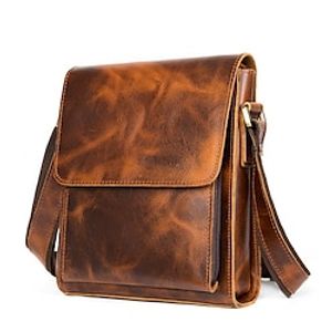 Men's Laptop Bag Crossbody Bag Nappa Leather Cowhide Zipper Daily Light Coffee Coffee Lightinthebox