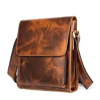Men's Laptop Bag Crossbody Bag Nappa Leather Cowhide Zipper Daily Light Coffee Coffee Lightinthebox - thumbnail