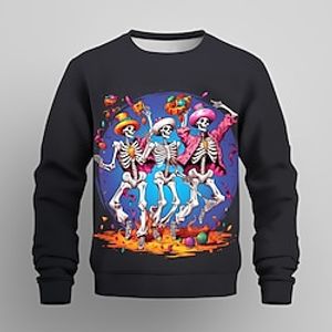 Carnival Boys 3D Skull Sweatshirt Pullover Long Sleeve 3D Print Spring Fall Fashion Streetwear Cool Polyester Kids 3-12 Years Crew Neck Outdoor Casual Daily Regular Fit Lightinthebox