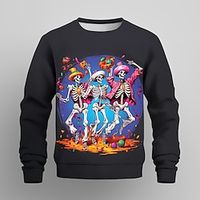 Carnival Boys 3D Skull Sweatshirt Pullover Long Sleeve 3D Print Spring Fall Fashion Streetwear Cool Polyester Kids 3-12 Years Crew Neck Outdoor Casual Daily Regular Fit Lightinthebox - thumbnail