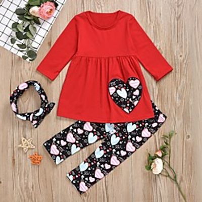 Baby Girls' Basic Easter Print Long Sleeve Regular Clothing Set Red miniinthebox