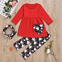 Baby Girls' Basic Easter Print Long Sleeve Regular Clothing Set Red miniinthebox - thumbnail