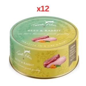 Terra Felis Beef & Rabbit Cat Wet Food 12X80G