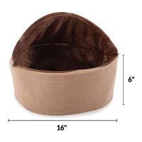 K & H Self-Warming Hooded Kitty Bed - Small - Chocolate/Tan (41 cm) - thumbnail