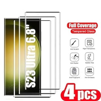 4 pcs Screen Protector For Samsung Galaxy S23 S22 S21 S20 Ultra Plus FE Note 20 Ultra Note 20 Tempered Glass 9H Hardness Anti Bubbles Anti-Fingerprint High Definition 3D Touch Compatible Lightinthebox