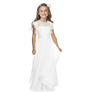 First Communion Dress Kids Girls' Party Dress Solid Color Short Sleeve Performance Pegeant Fashion Princess Cotton Knee-length Party Dress Summer Dress Summer Spring 3-10 Years Lightinthebox