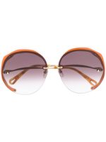 Chloé Eyewear oversized circle frame sunglasses - Brown