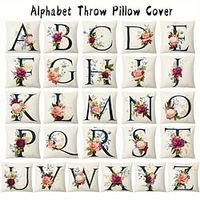 1PC Alphabet Flowers Double Side Pillow Cover Soft Decorative Square Cushion Case Pillowcase for Bedroom Livingroom Sofa Couch Chair miniinthebox