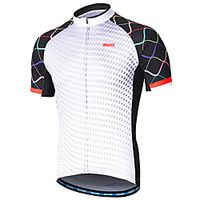 Arsuxeo Men's Short Sleeve Cycling Jersey Summer Polyester Navy Blue White Solid Color Bike Jersey Mountain Bike MTB Road Bike Cycling Reflective Strips Back Pocket Sweat wicking Sports Clothing miniinthebox - thumbnail