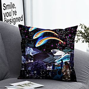 1 Pc Polyester Pillow Cover  Colourful Geometric 3D Simple Square Zipper Traditional Classic Lightinthebox