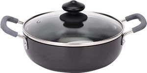 Royalford 20cm Hard Anodized Deep Kadai-(Black)-(RF11703)