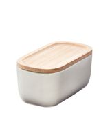 iDesign Eco Office Ceramic Bin with Lid White