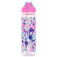 Eazy Kids Tritan Water Bottle With 2in1 drinking Flip lid and Sipper Unicorn - Pink 650ml