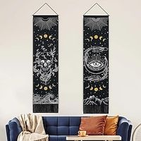 Bohemian Mandala Woven Tapestry Nordic Living Room Bedroom Home Decor Tarot Sun Moon Snake Tapestry Entrance Wall Hanging Tassel miniinthebox