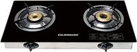 Olsenmark Glass Two Burner/Cast Iron India, Black, OMK2317