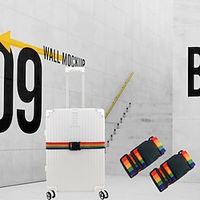 4Pcs Travel Luggage Strap Adjustable Luggage Accessory Multi-function Polyester Orange Travel Accessory Lightinthebox - thumbnail