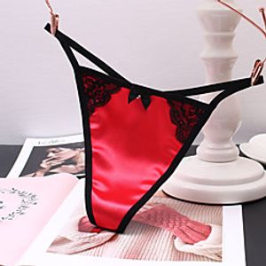 Women's 1 PC Lace G-strings  Thongs Panties - Plus Size Low Waist White Black Blue One-Size Lightinthebox